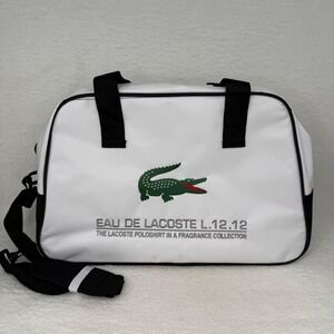 Lacoste Parfums White Black Duffel Bag Eau de Lacoste L.12.12 Fragrance Promo